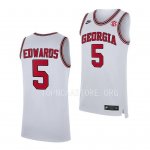 Georgia Bulldogs Anthony Edwards Men's #5 Alumni White Replica Basketball NCAA Jersey 2406IMAS5