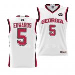 Georgia Bulldogs Anthony Edwards Youth #5 White Pick-A-Player Basketball NCAA Jersey 2406CTPA0