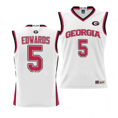 Georgia Bulldogs Anthony Edwards Youth #5 White Pick-A-Player Basketball NCAA Jersey 2406CTPA0