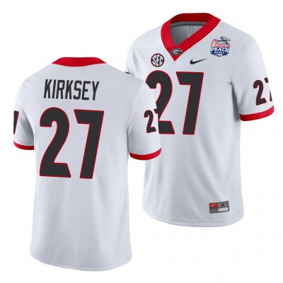 Georgia Bulldogs Austin Kirksey Men's #27 White 2021 Peach Bowl Football NCAA Jersey 2406AXLX1