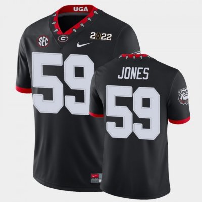 Georgia Bulldogs Broderick Jones Men's #59 Game 2021 National Champions Black Football NCAA Jersey 2406AGLT3