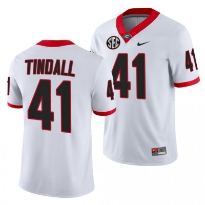 Georgia Bulldogs Channing Tindall Men's #41 White Football NCAA Jersey 2406JMCX4