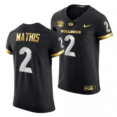 Georgia Bulldogs D'Wan Mathis Men's #2 Authentic Black Golden Edition 2020-21 Football NCAA Jersey 2406HUHM7