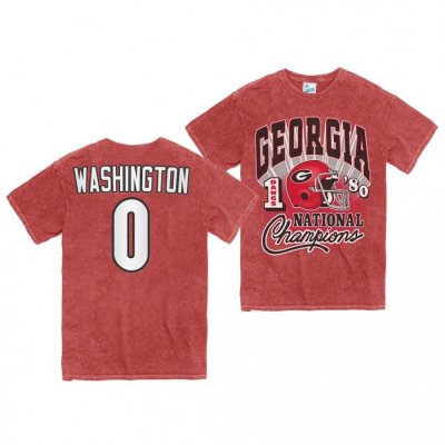 Georgia Bulldogs Darnell Washington Men's #0 Red 1980 National Champs Rocker Vintage Tubular Football NCAA T-Shirt 2406EBTD6