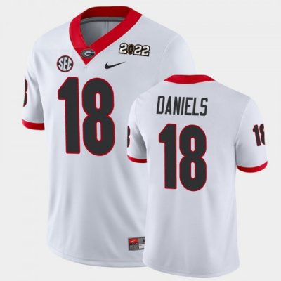 Georgia Bulldogs JT Daniels Men's #18 Game 2021 National Champions White Football NCAA Jersey 2406NVOA0