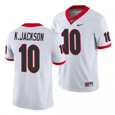 Georgia Bulldogs Kearis Jackson Men's #10 Game White Football NCAA Jersey 2406NWCW1