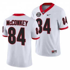 Georgia Bulldogs Ladd McConkey Men's #84 White Football NCAA Jersey 2406NMBI1