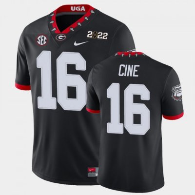 Georgia Bulldogs Lewis Cine Men's #16 Game 2021 National Champions Black Football NCAA Jersey 2406DFMH0