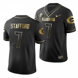 Georgia Bulldogs Matthew Stafford Men's #7 Black Golden Edition 2019 History Player Football NCAA Jersey 2406BCXZ7