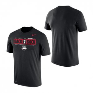 Georgia Bulldogs Men's Playoff National Champions Local Performance Back-To-Back Black Football NCAA T-Shirt 2406SCVO5