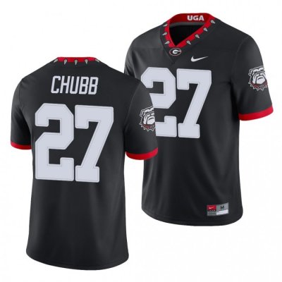 Georgia Bulldogs Nick Chubb Men's #27 Game Alternate Black Football NCAA Jersey 2406BAMI6