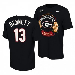 Georgia Bulldogs Stetson Bennett Men's #13 Locker Room 2021 Orange Bowl Black Football NCAA T-Shirt 2406EGSI8