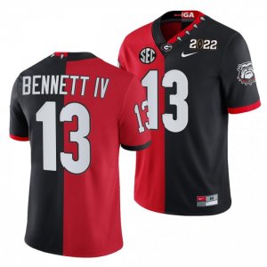 Georgia Bulldogs Stetson Bennett Men's #13 hip 2022 National Champions Black Split Edition Football NCAA Jersey 2406KGVC7