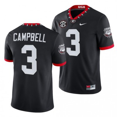 Georgia Bulldogs Tyson Campbell Men's #3 100th Anniversary Mascot Alumni NFL Black Football NCAA Jersey 2406QION6