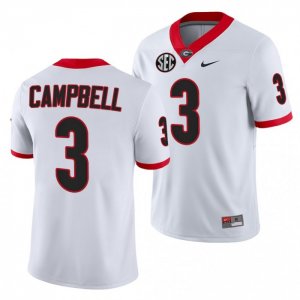 Georgia Bulldogs Tyson Campbell Men's #3 White Football NCAA Jersey 2406RMKG6