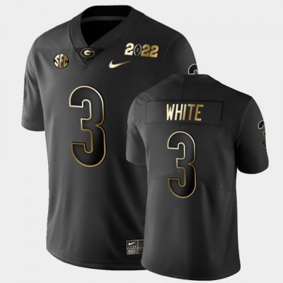 Georgia Bulldogs Zamir White Men's #3 Golden Black 2021 National Champions Football NCAA Jersey 2406LCQN0