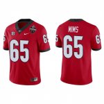 Georgia Bulldogs Amarius Mims Men's #65 2022 National Champions Playoff Red Game Football NCAA Jersey 2406CONM6