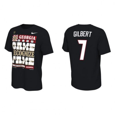 Georgia Bulldogs Arik Gilbert Men's #14 2022 National Champions Playoff Black Locker Room Football NCAA T-Shirt 2406VIZS8