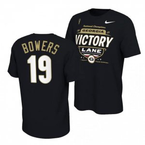 Georgia Bulldogs Brock Bowers Men's #19 CFP 2021 Locker Room National Champions Black Football NCAA T-Shirt 2406MKKI5