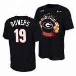 Georgia Bulldogs Brock Bowers Men's #19 Locker Room 2021 Orange Bowl Black Football NCAA T-Shirt 2406OPAX8