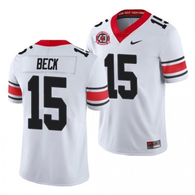 Georgia Bulldogs Carson Beck Men's #15 Alternate 40th Anniversary White Football NCAA Jersey 2406JEOV3