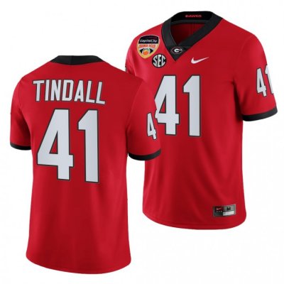 Georgia Bulldogs Channing Tindall Men's #41 Red 2021 Orange Bowl Playoff Football NCAA Jersey 2406DKMZ2