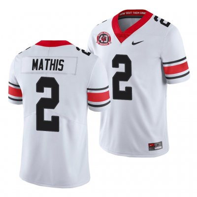 Georgia Bulldogs D'Wan Mathis Men's #2 40th Anniversary White Alternate Football NCAA Jersey 2406VZMC4