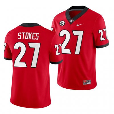 Georgia Bulldogs Eric Stokes Men's #27 Home Red Game Football NCAA Jersey 2406PEFM8