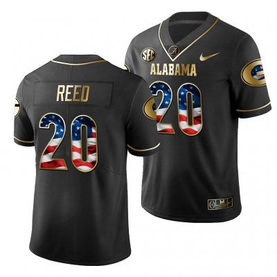 Georgia Bulldogs J.R. Reed Men's #20 Stars And Stripes 2019 Limited Black Golden Edition Football NCAA Jersey 2406FCDQ2