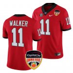 Georgia Bulldogs Jalon Walker Men's #11 Red 2023 Orange Bowl Playoff Football NCAA Jersey 2406BOXV8