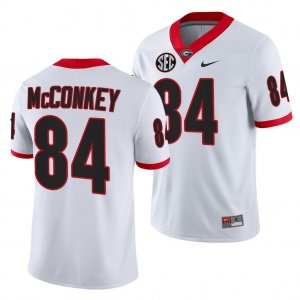 Georgia Bulldogs Ladd McConkey Men's #84 2021-22 White Game Football NCAA Jersey 2406TWEU3