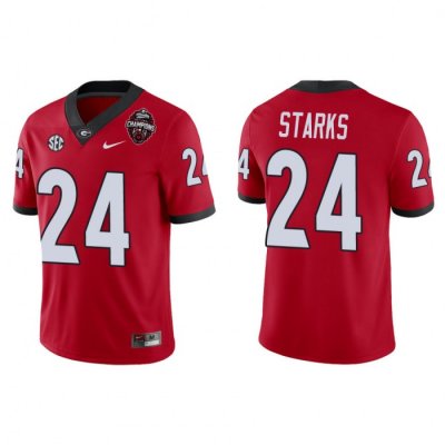 Georgia Bulldogs Malaki Starks Men's #24 2022 National Champions Playoff Red Game Football NCAA Jersey 2406INDH2