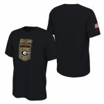 Georgia Bulldogs Men's Black Veterans Camo Football NCAA T-Shirt 2406JSZM6