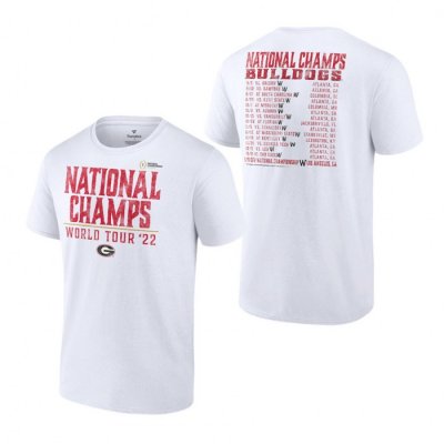 Georgia Bulldogs Men's Playoff Fanatics Branded Band 2022 National Champions White Football NCAA T-Shirt 2406IIXI1