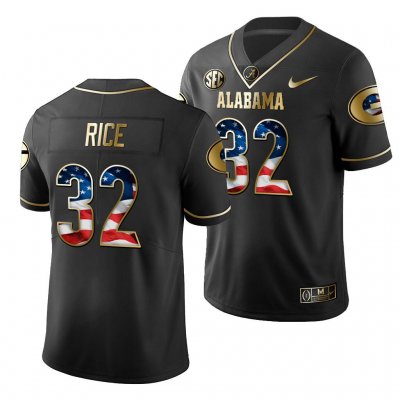 Georgia Bulldogs Monty Rice Men's #32 Stars And Stripes 2019 Limited Black Golden Edition Football NCAA Jersey 2406AXDV8