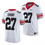 Georgia Bulldogs Nick Chubb Men's #27 40th Anniversary White Alternate Football NCAA Jersey 2406KYZC7