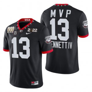 Georgia Bulldogs Stetson Bennett Men's #13 CFP 3-Times Black MVP National Champions Football NCAA Jersey 2406XTLA3