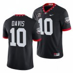 Georgia Bulldogs Thomas Davis Men's #10 100th Anniversary Mascot Alumni NFL Black Football NCAA Jersey 2406GRWX0