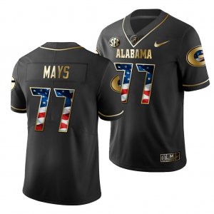 Georgia Bulldogs Cade Mays Men's #77 Stars And Stripes 2019 Limited Black Golden Edition Football NCAA Jersey 2406PFKQ8