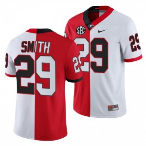 Georgia Bulldogs Christopher Smith Men's #29 Split Edition 2021-22 White Red Football NCAA Jersey 2406NNUV6