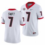 Georgia Bulldogs D'Andre Swift Men's #7 Away White Game Football NCAA Jersey 2406RVCA3