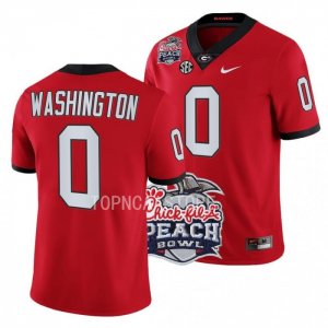 Georgia Bulldogs Darnell Washington Men's #0 Red 2022 Peach Bowl Playoff Football NCAA Jersey 2406FWSP8