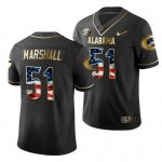 Georgia Bulldogs David Marshall Men's #51 Stars And Stripes 2019 Limited Black Golden Edition Football NCAA Jersey 2406NJAD2