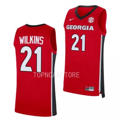 Georgia Bulldogs Dominique Wilkins Men's #21 Replica Red Alumni Basketball NCAA Jersey 2406OVGS0