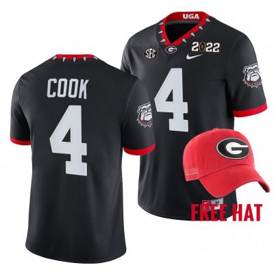 Georgia Bulldogs James Cook Men's #4 Playoff 2022 Black Football NCAA Jersey 2406OIMK2