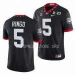 Georgia Bulldogs Kelee Ringo Men's #5 Black 2023 National Championship Playoff Football NCAA Jersey 2406UTEN0