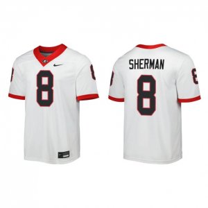 Georgia Bulldogs MJ Sherman Men's #8 Game Away White Football NCAA Jersey 2406SFGC0