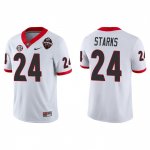 Georgia Bulldogs Malaki Starks Men's #24 2022 National Champions Playoff White Game Football NCAA Jersey 2406DEFH0