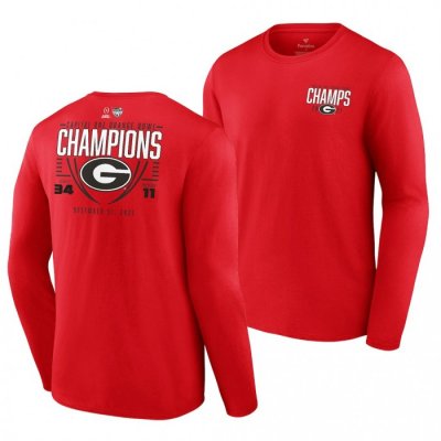 Georgia Bulldogs Men's 2021 Orange Bowl Red Long Sleeve Champions Football NCAA T-Shirt 2406YPJP6