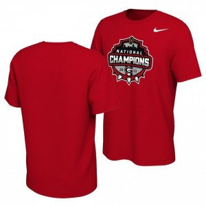 Georgia Bulldogs Men's 2021 Red National Champions CFP Celebration Official Logo Football NCAA T-Shirt 2406VLUS5